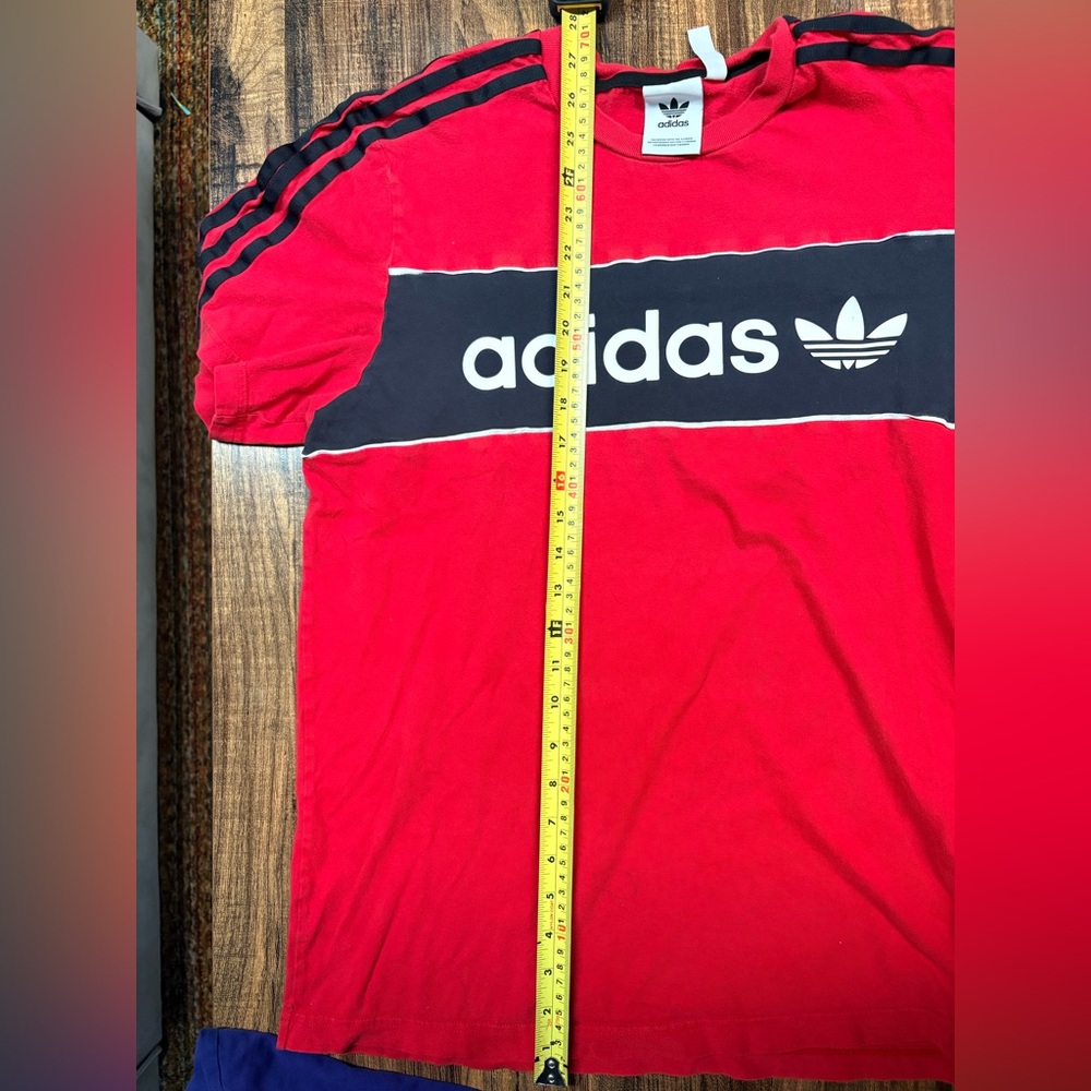 adidas Red Tee with Black Stripe - Picture 5 of 6